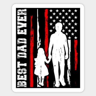 Best Dad Ever With US American Flag, Fathers Day Magnet